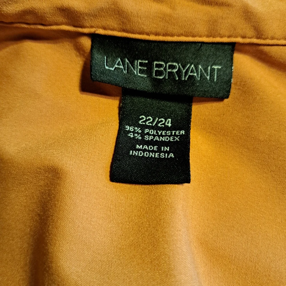 Orange Casual Button Down Shirt Lane Bryant Size 22/24 - Picture 5 of 5